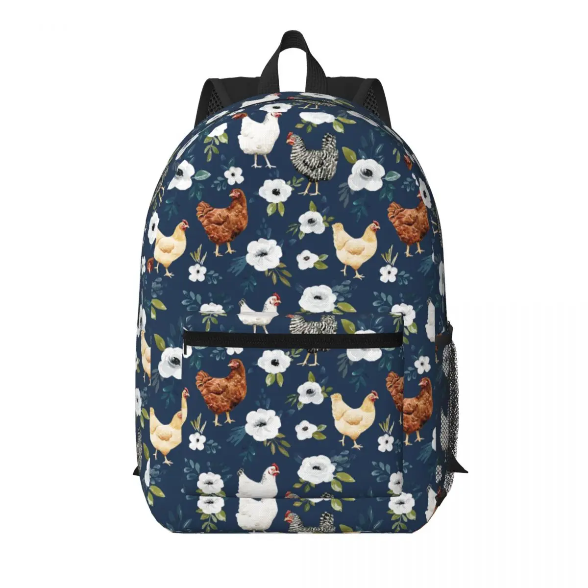 

Rural Chicken Floral Student Backpack School Bag Hiking Travel Daypack for Men Women Bookbag Shoulder Bags