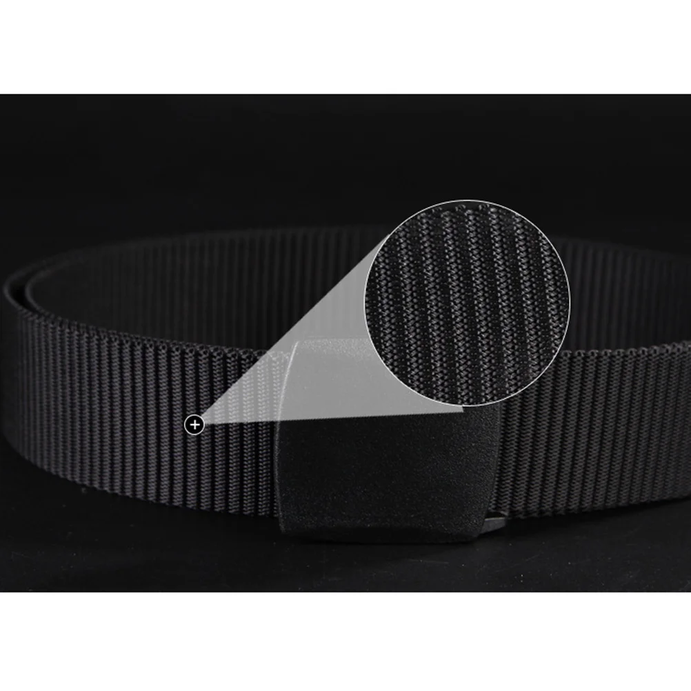 

Men Hypoallergenic Canvas Belt Black 130cm Nylon Lightweight Breathable Casual Airport Friendly Outdoor Plastic Buckle Men