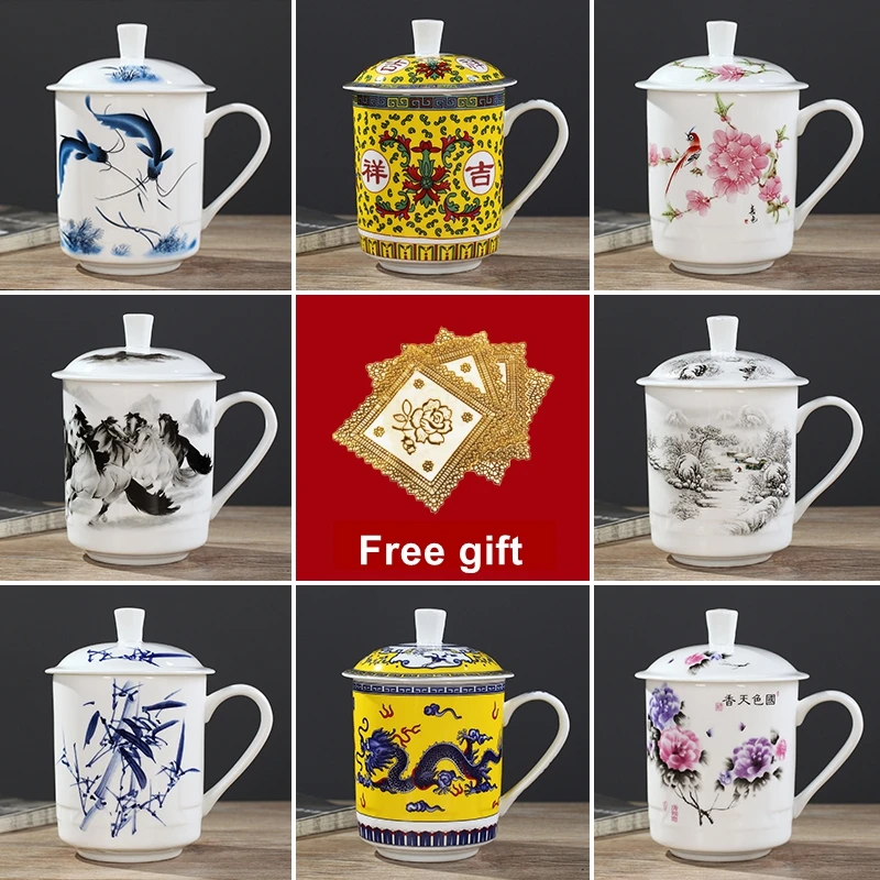 ReadStar Gift Box Cup China Jingdezhen Ceramic Tea Cup Bone China 500ml Cup With Lid House Office Conference Cup Wonderful gift