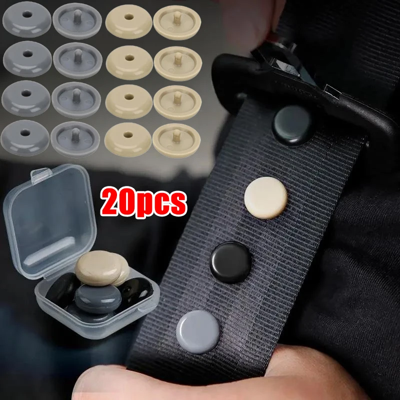 Car Safety Seat Belt Stopper Buckle Auto Seat Belt Spacing Limit Stop Plastic Anti-slip Seat Belt Stop Button Wholesale