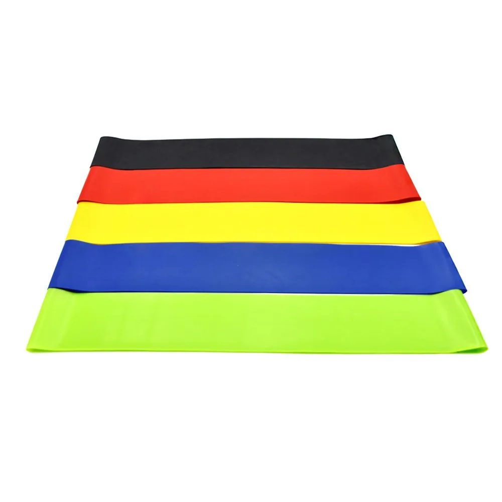5pcs 30 x 5cm Resistance Loop Band TPE Material Multi Color Exercise Band Set Multi-Level Resistance Workout Band Yoga Pilates