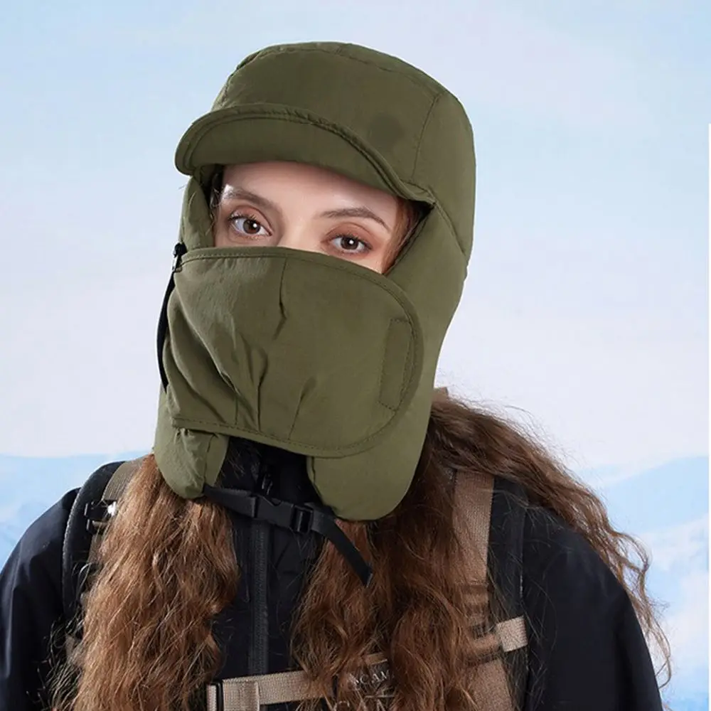 Fashion Windproof Winter Lei Feng Hat Integrated Face Ear Warm Head Cover Warm Ski Hat Cold Proof Warm Outdoors Cycling Cap Men