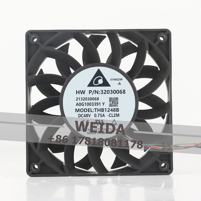 

Вентилятор охлаждения Delta DC 48V 0.75A AC EC 12025 с ШИМ-управлением температурой, 12 см, осевой, повышенной мощности, THB1248B, 120x120x25 мм