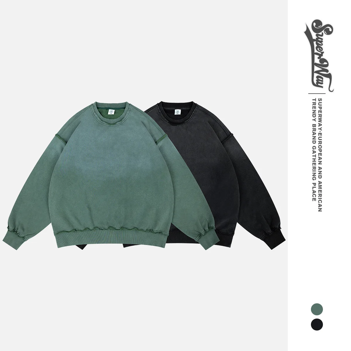 

Мужской хлопковый винтажный свитшот с круглым вырезом, повседневный, удобный, дышащий, в уличном стиле, осенне-зимняя новинка