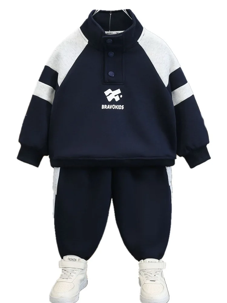 

Spring Children Jogging Suit Casual Boys Sports Set Kids Patchwork Sweatshirts+Pants 2PCS Outfit Children Tracksuit 2-11Years