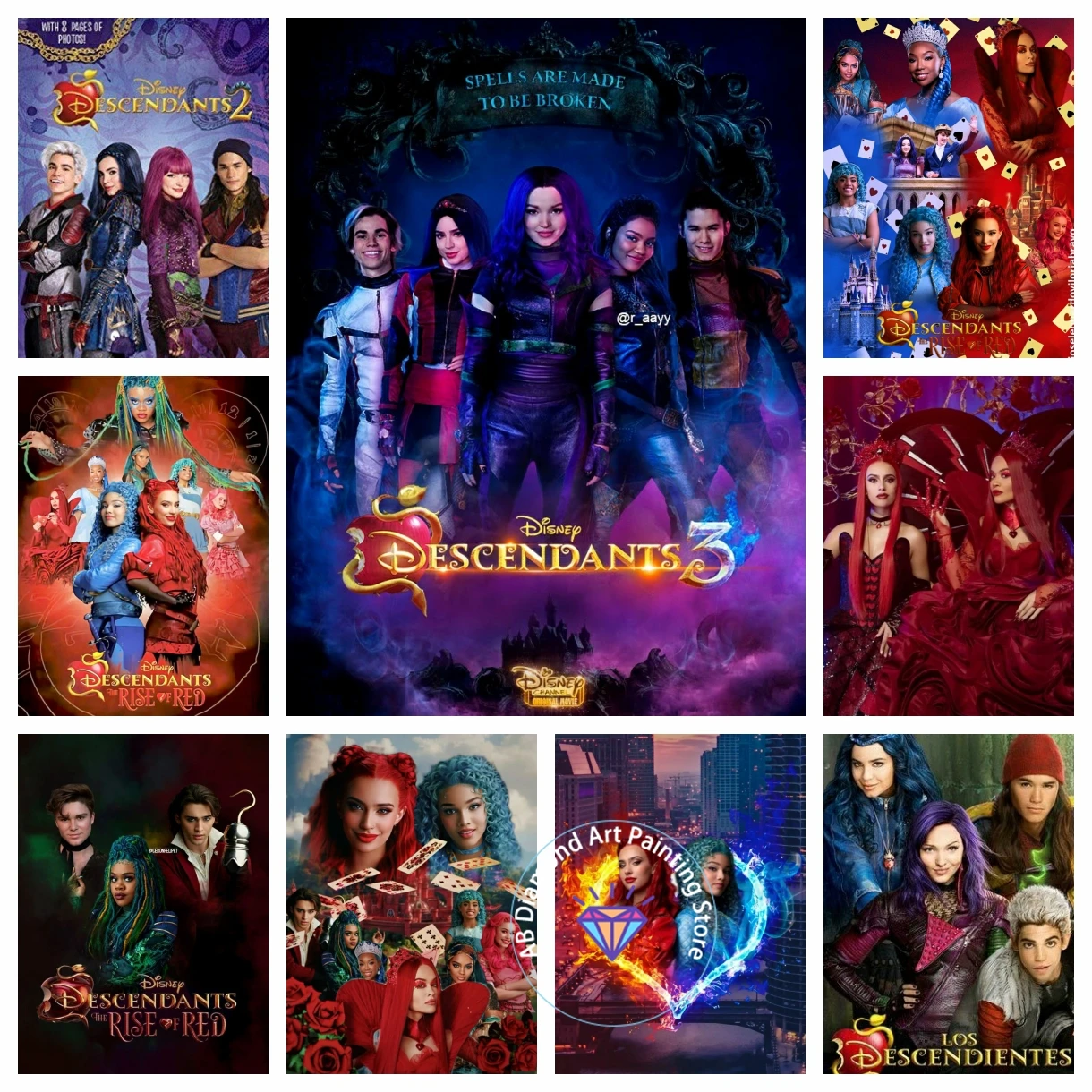 

Descendants Comedy TV drama AB Diamond Painting Kit DIY Diamond Embroidery Cross Stitch Handmade Art Gift Crafts Home Decor Gift