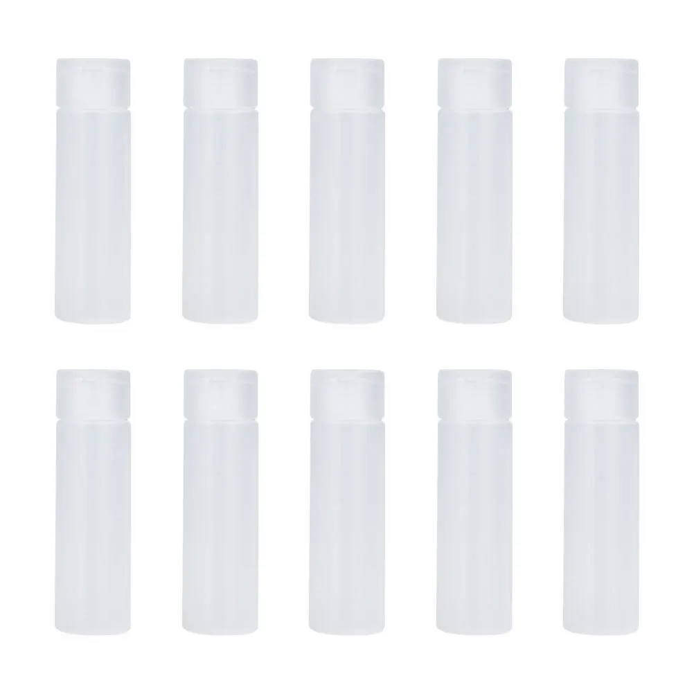 

10 Pcs Flip Top Bottles Empty Travel Storage Lotion Shampoos Leak Proof PP PE Plastic Reusable Refillable Sub Holders
