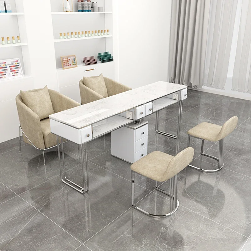 

Drawer Vacuum Nail Table Stickers White Storage Equipment Nail Tables Nordic Station Mesas Para Manicure Salon Furniture