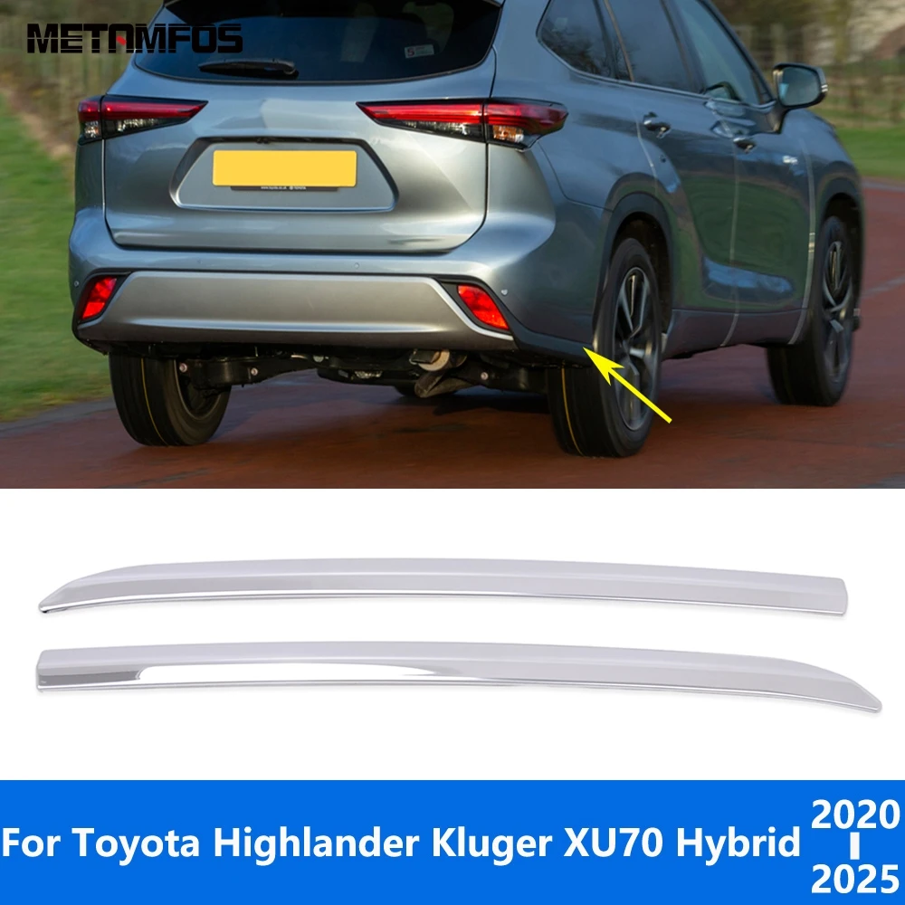 

For Toyota Highlander Kluger Hybrid 2020-2024 2025 Steel Rear Corner Bumper Trim Anti-Collision Strip Accessories Car Styling