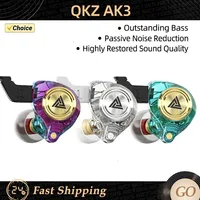 Original QKZ AK3 Wired Earphones Bass Earbuds In Ear Monitor Headphones With Mic Stereo Earbuds Music Sport Headset DJ Noise Can