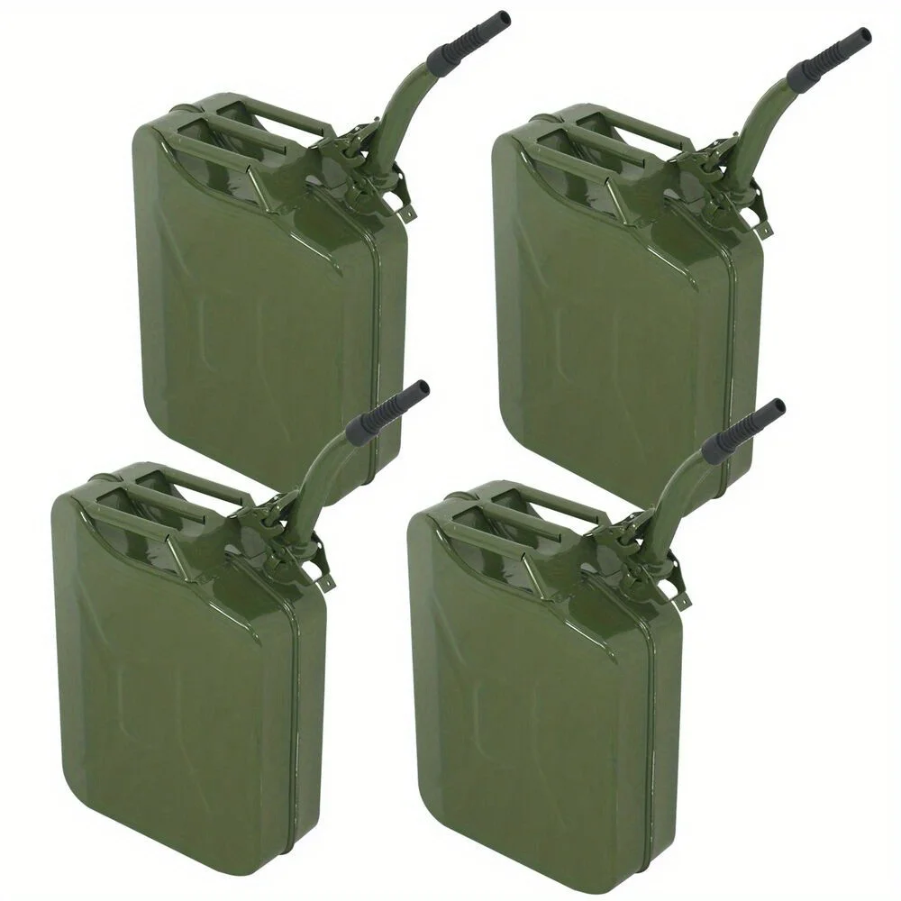 

4 PCS Jerry Can 5 Gallon 20L oline Army Army Backup Metal Steel Tank