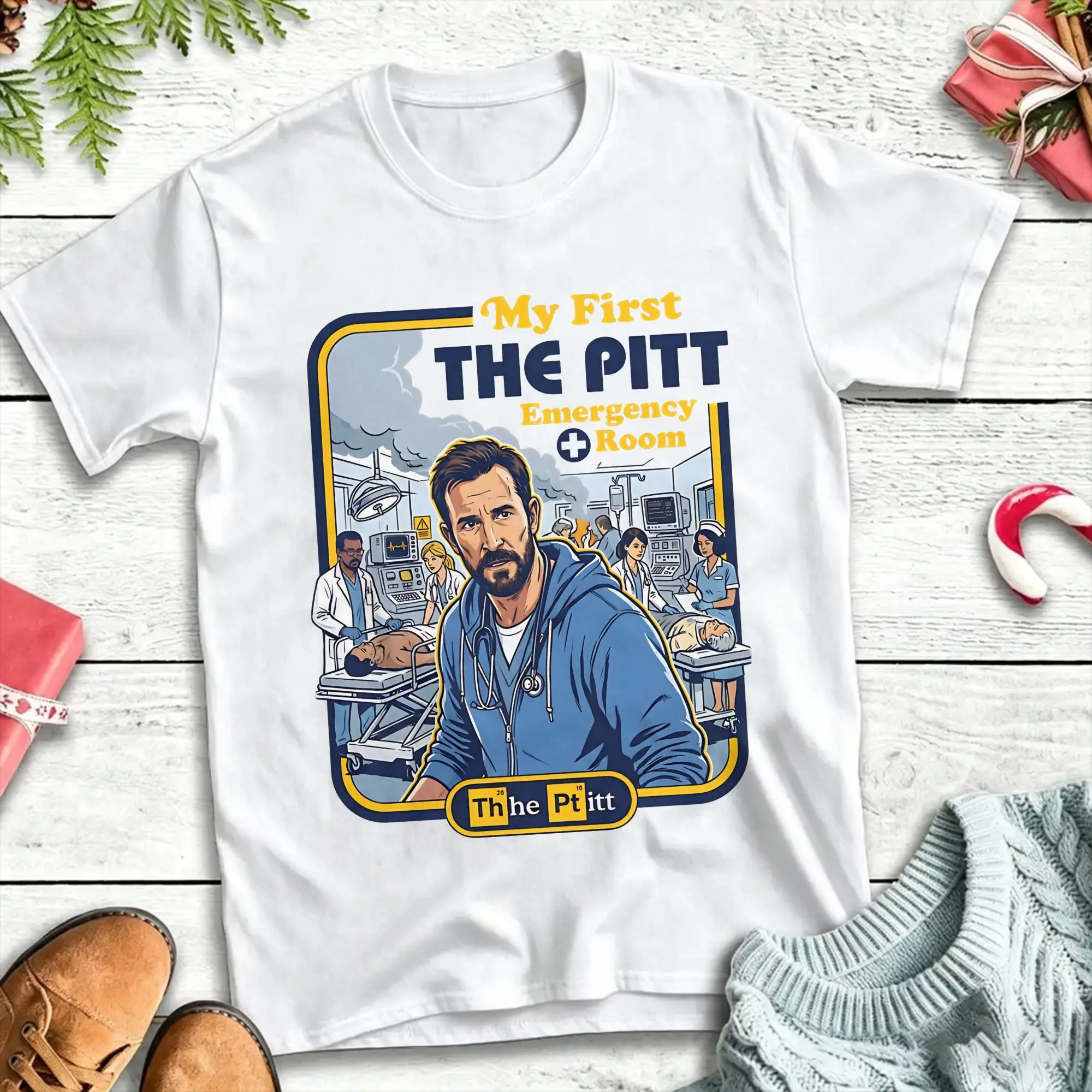 The Pitt  for Men Women T Shirts  TV Series Crazy Tee Shirt Short Sleeve O Neck T-Shirt Cotton Adult Clothing