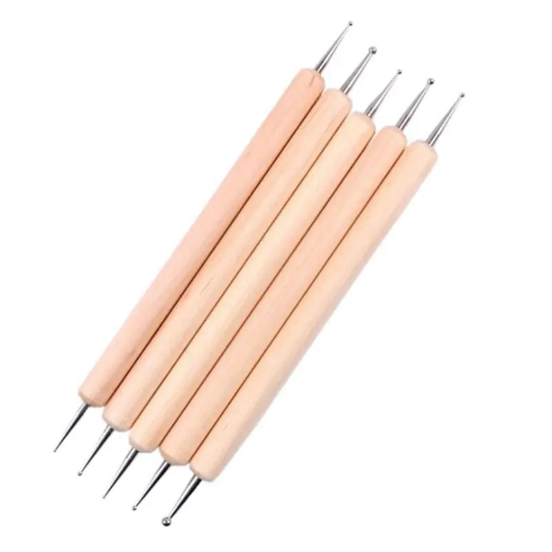 5 Pottery Tools Eraser Pen Dot Nail Art Line Tracing Soft Clay Wooden Rod Pottery Machine Modeling Clay Tool Ceramics & Pottery