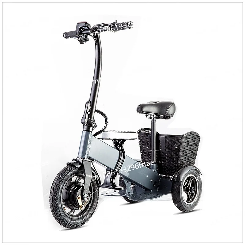 Folding electric car parent-child home with baby elderly three-wheeled battery car lithium battery scooter