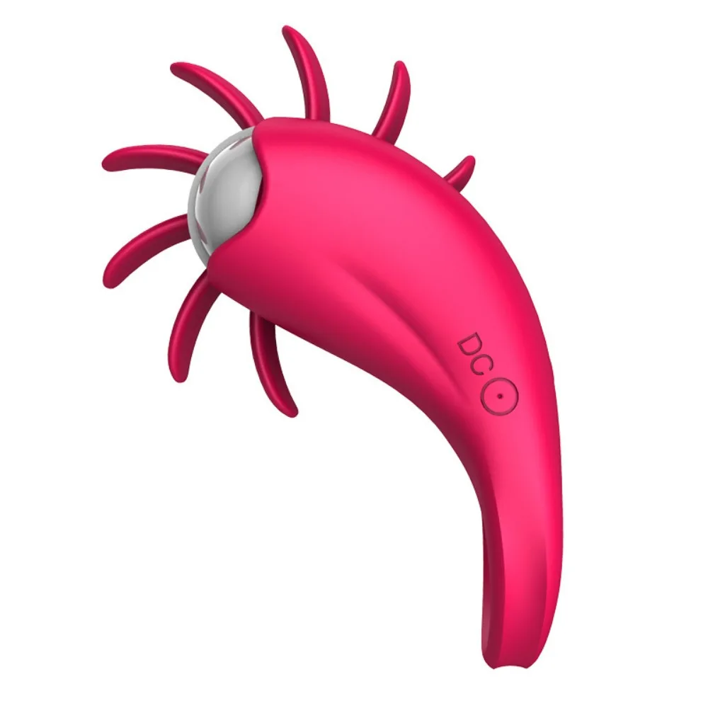 Silicone Penis Ring Delayed Ejaculation 10 Modes Rotating Tongue Licking Clit Stimulator Female Masturbator Cock Ring Sex Toys