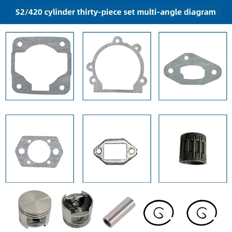 46mm Cylinder Piston Kit for STIHL BR380 BR400 BR420 SR420 Blower, Replace 4203 020 1201, 2 Stroke Engine Assembly
