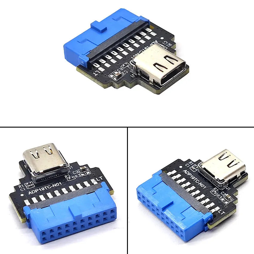 

19Pin To Type C Dual USB A Female Front Connector Converter USB3.2Gen1 19Pin USB 3.0 Adapter Plug-in Motherboard Plug