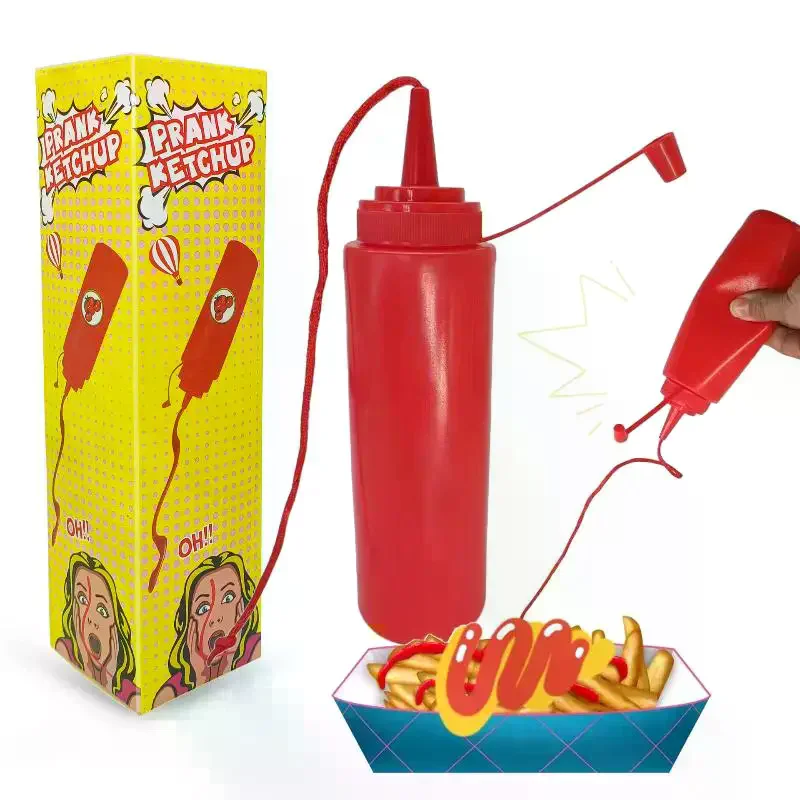 Funny Simulation Ketchup Squirt Magic Tricks Fool Day Prank Toys Fake Ketchup Surprise Gifts Close-up Street Magic Props
