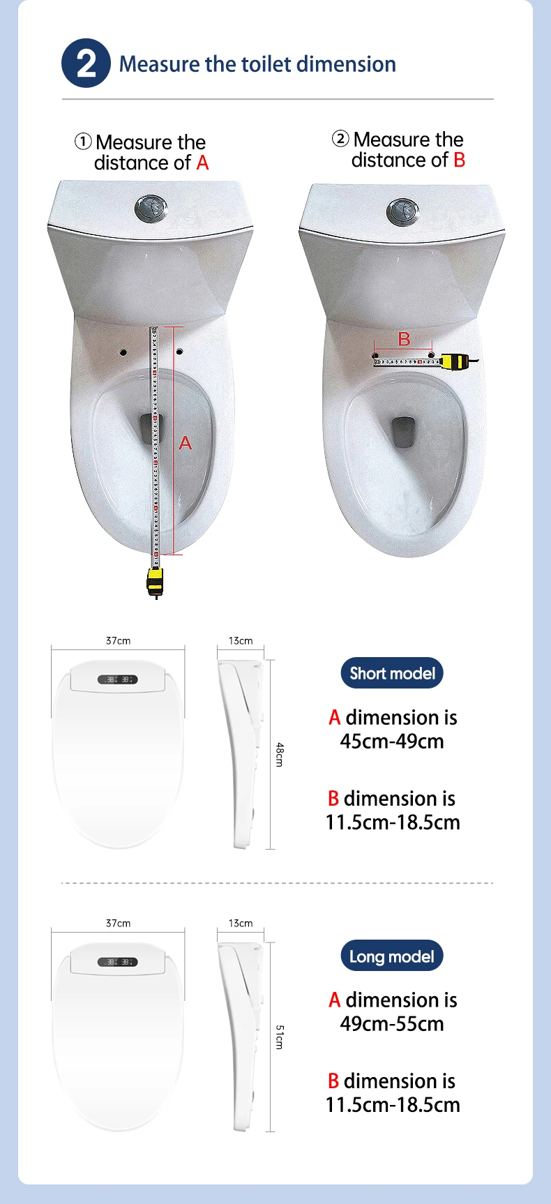 Smart Bidet Battery Operated With Dryer Heated Toilet Seat Cover