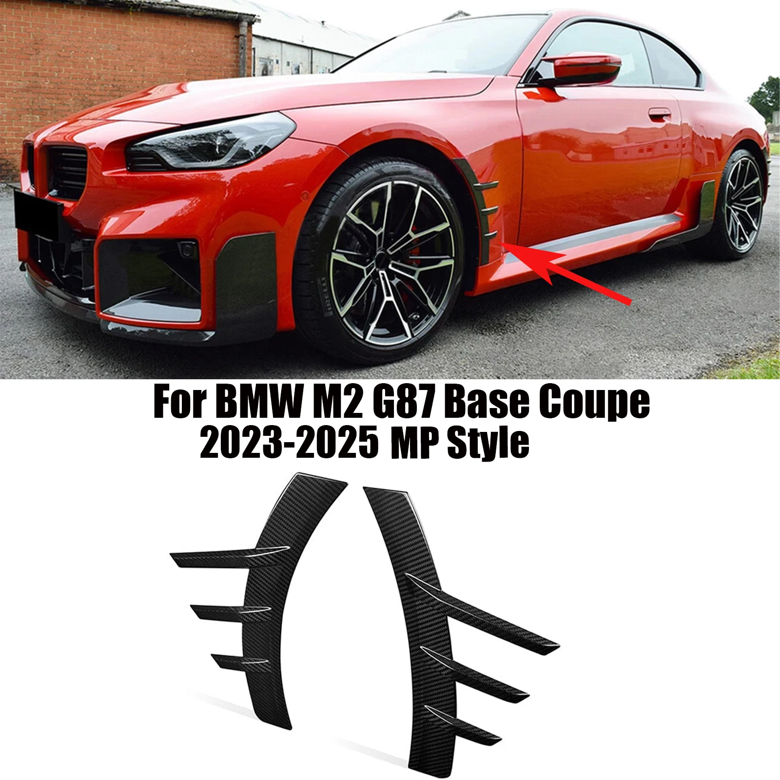 

4 Pieces For BMW M2 G87 Base Coupe 2023-2025 MP Style Side Spats Canards Car Front/Rear Bumper Side Fender Trim Cover Tuning