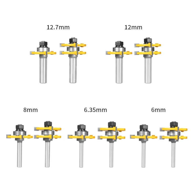 2 pezzi 47mm Cove 1-7/8 T&G ASSEMBLY taglierina fresa per la lavorazione del legno per fresa per legno