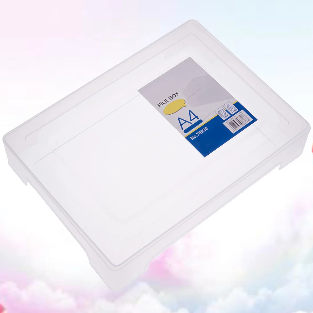 Plastic Transparent Document Box A4 Size PP Material File Folder Storage Case Documents Organizer Home Office Use