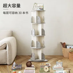 Children Floor Standing Small Bookshelf Rotating Bookshelf 360 Degree Bookcase Movable and Simple Internet Celebrity Home