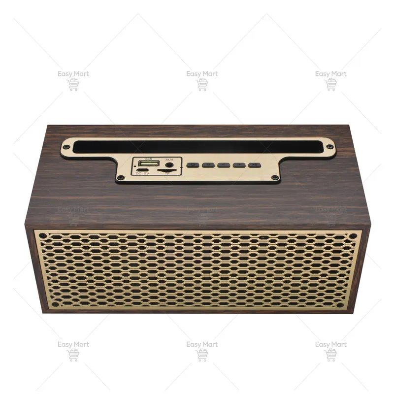 Retro Wooden Bluetooth Speaker with High-Volume Subwoofer Output,Portable Outdoor Music Player Campin,Reading Home Desktop Setup