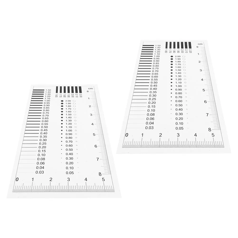 2 قطعة عالية الدقة الكراك عرض مقياس شفافة بقعة التفتيش حاكم لقياس عيوب عرض خط القطر #5