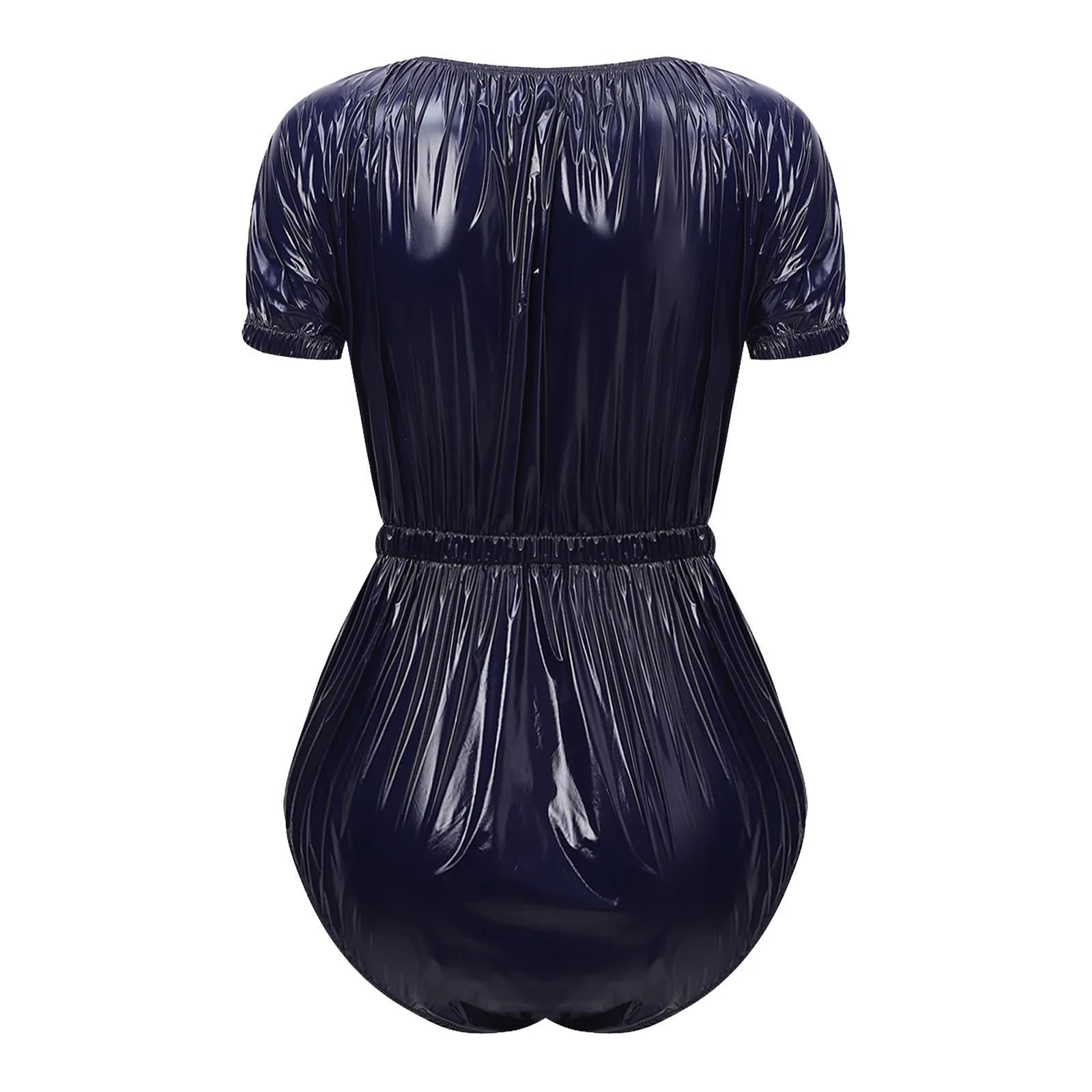 Womens Waterproof Adaptive Jumpsuit Leakproof Diaper Cover Short Sleeve Button Crotch Bodysuit Incontinence Underwear Rompers