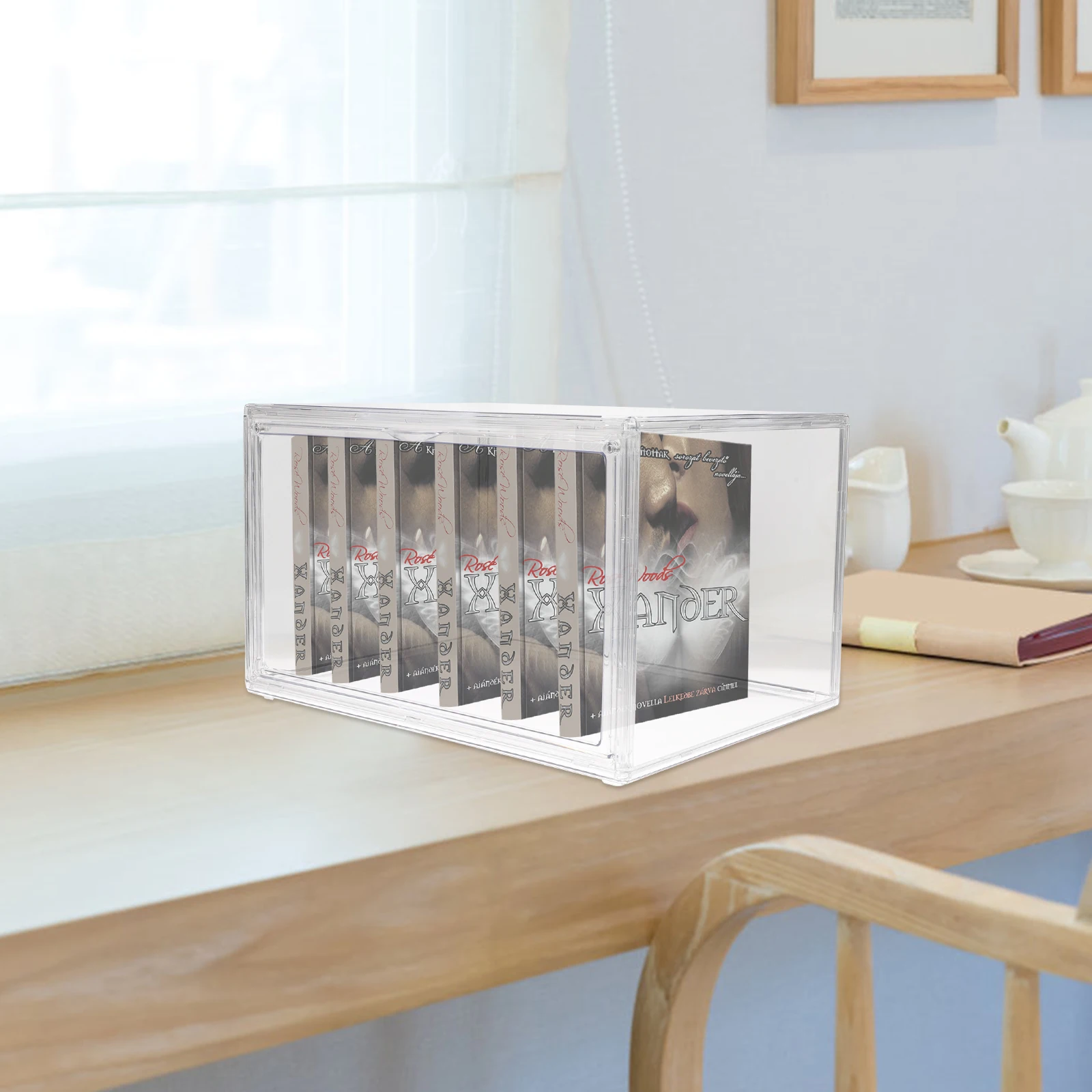

Stackable Book Storage Box Clear Shelf Classroom Bookshelf Organizers Acrylic Child
