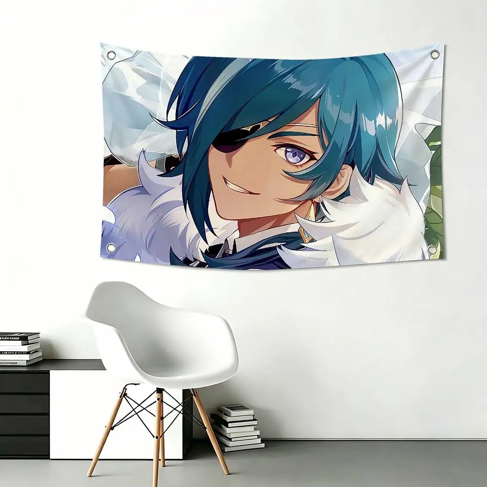 K-Kaeya Genshin Impact Funny Flags for Bedrooms Home Decor Items Outdoor Decors Garage Decoration Flaga