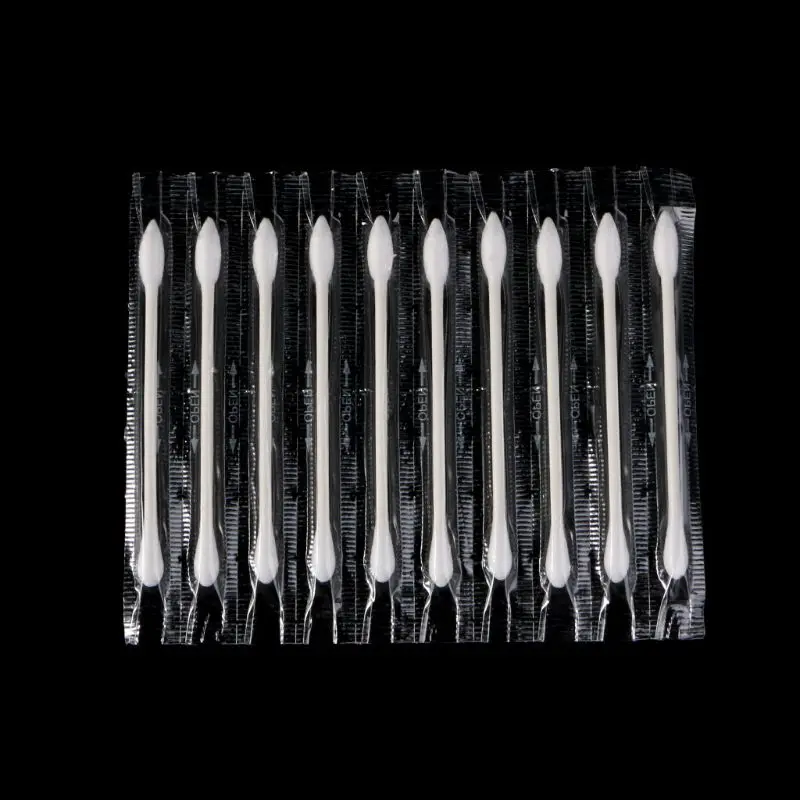 

100pcs Disposable Double-ended Cotton Swabs Individually Packaged For Portable Travel Accessory