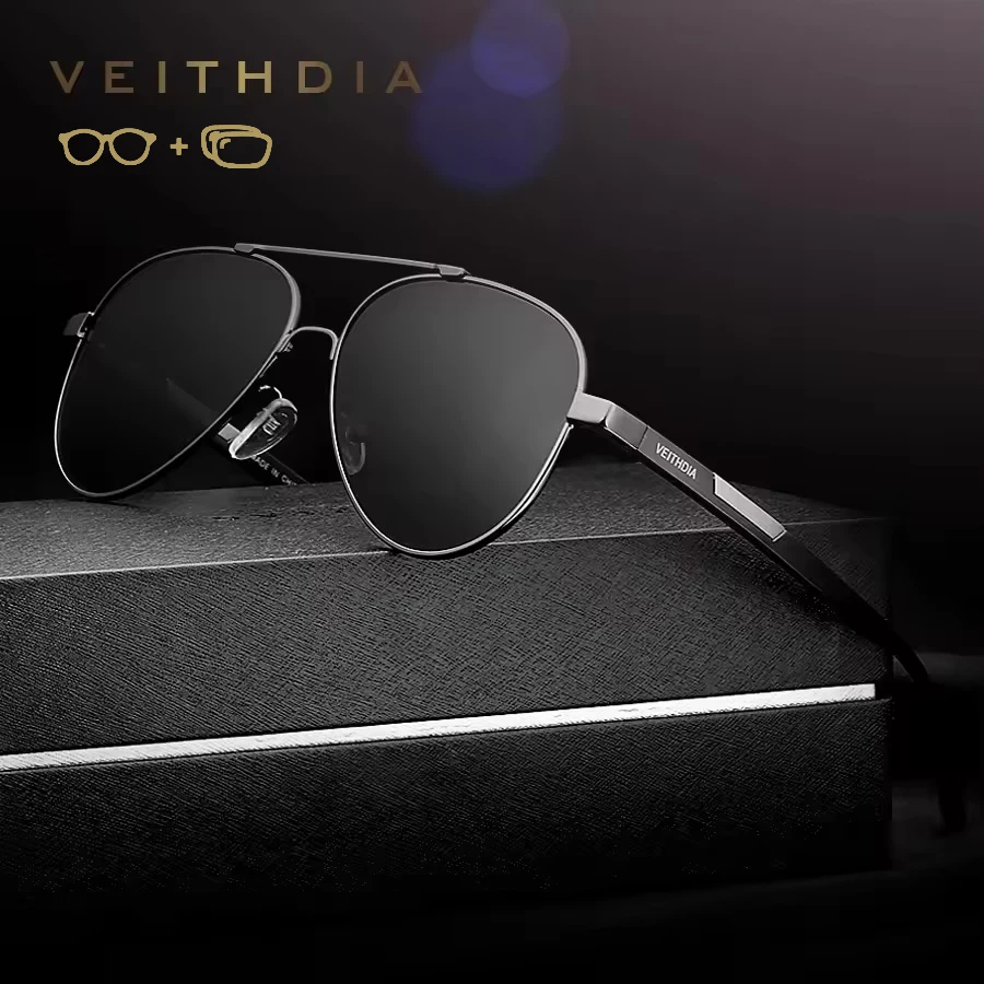 

VEITHDIA Prescription Glasses Custom Photochromic Myopia Optical Power Sunglasses Eyewear Eyeglasses Frame P6699