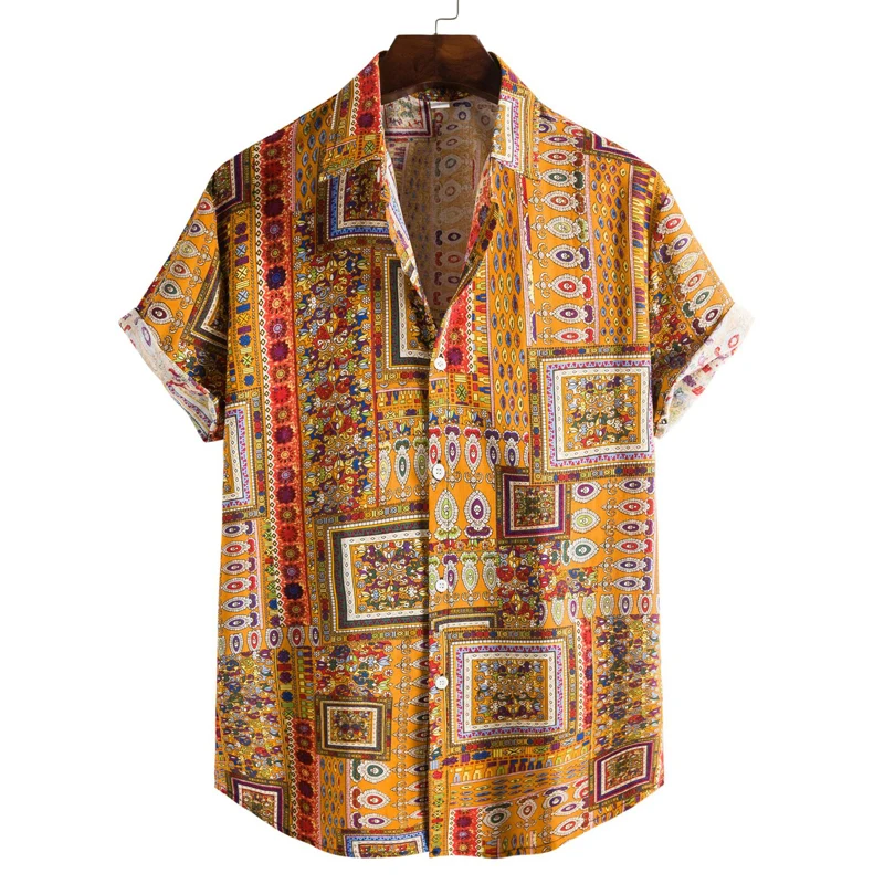 Hawaii Männer Retro-Hemden Mann 3D-Druck Blumen Camisa Kurzarm Urlaub Strand lässig Sommer klassischen Stil soziale Gesellschaft