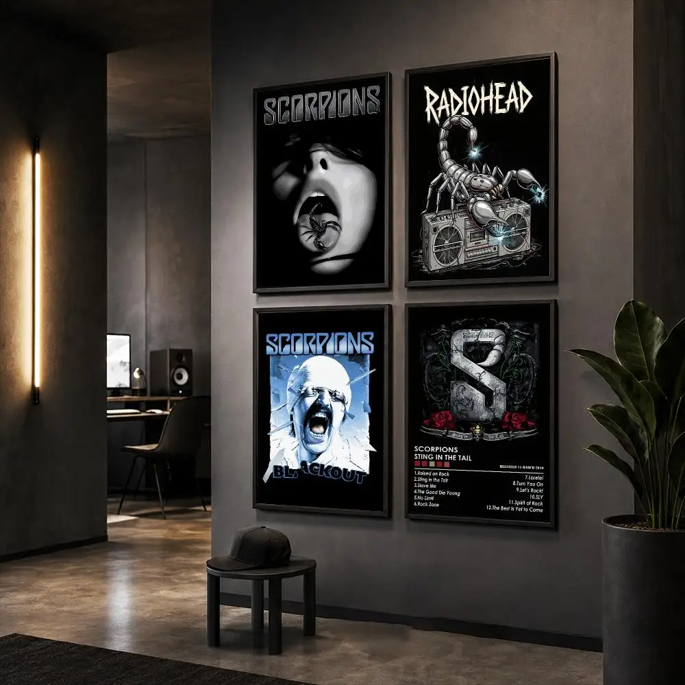 S-Scorpions Vintage Rock Band Music Poster HD Home Wall Stickers House Hallway Living Room Bedroom Bar Office Decor Art Prints