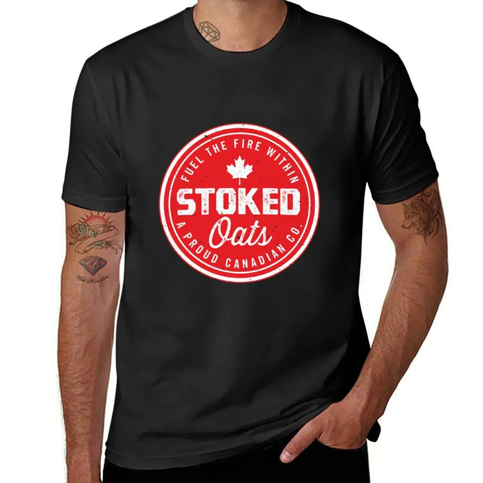 Stoked Oats Badge T-Shirt cute tops funnys hippie clothes korean fashion designer t shirt men