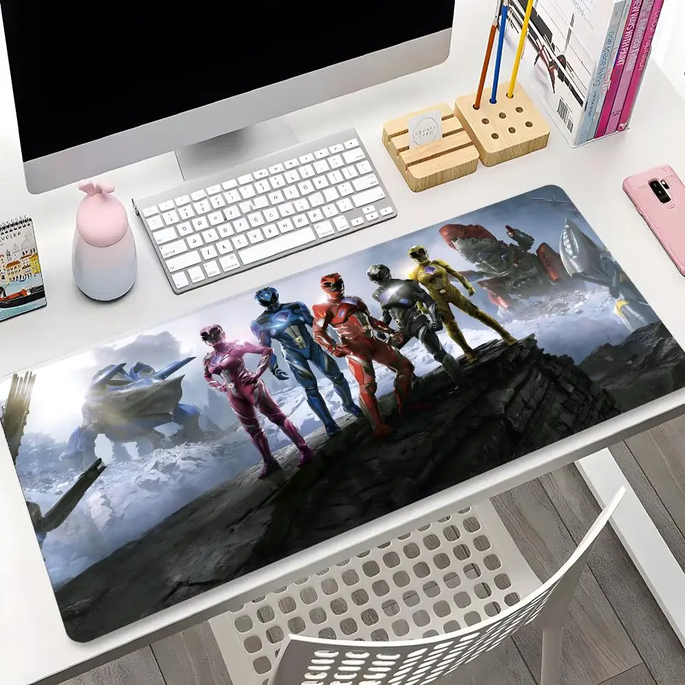 P-PowerS Rangers Mouse Pad Gaming Locking Edge Big Computer Gamer Large Rubber Keyboard Art Mousepad Laptop Desk Mat