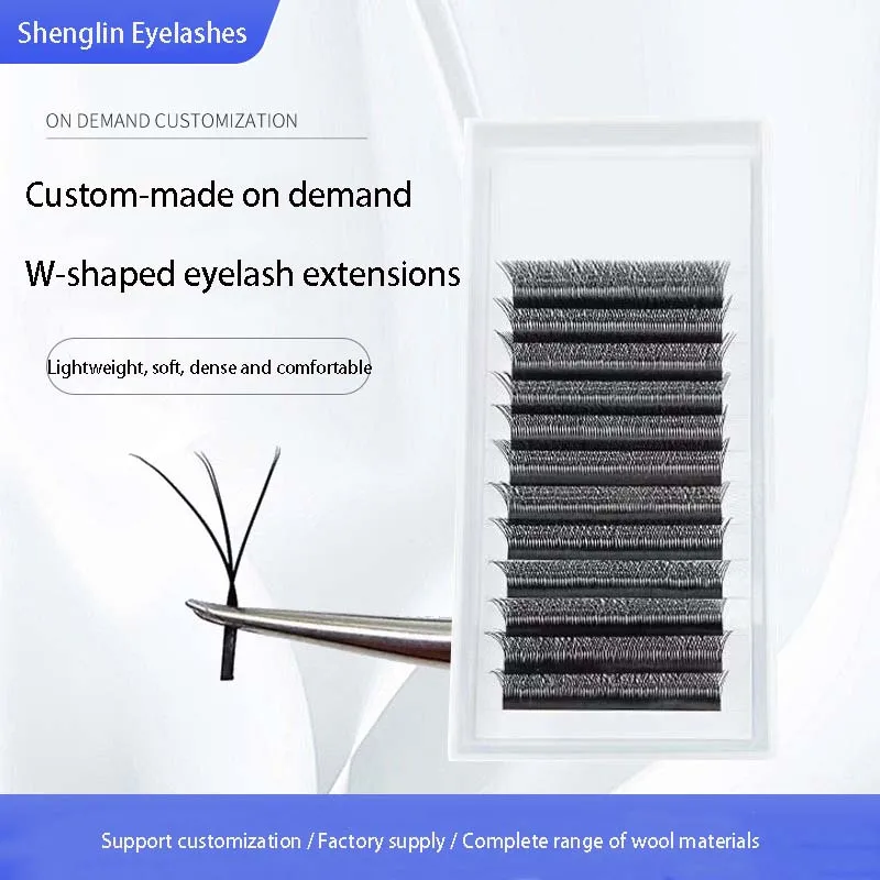 50PCS W Style Eyelash Extensions Voluminous Natural Dense Lash Fans Easy Pick Up Stable Roots
