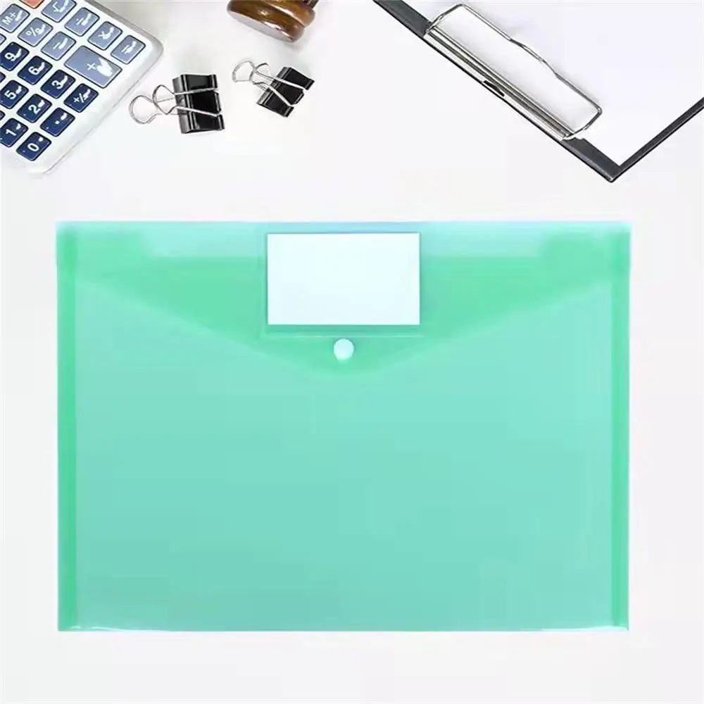 A4 Size Plastic File Folders Storage Bags Colorful Document Files Envelope Bags for School Office Home Supplies Wholesale