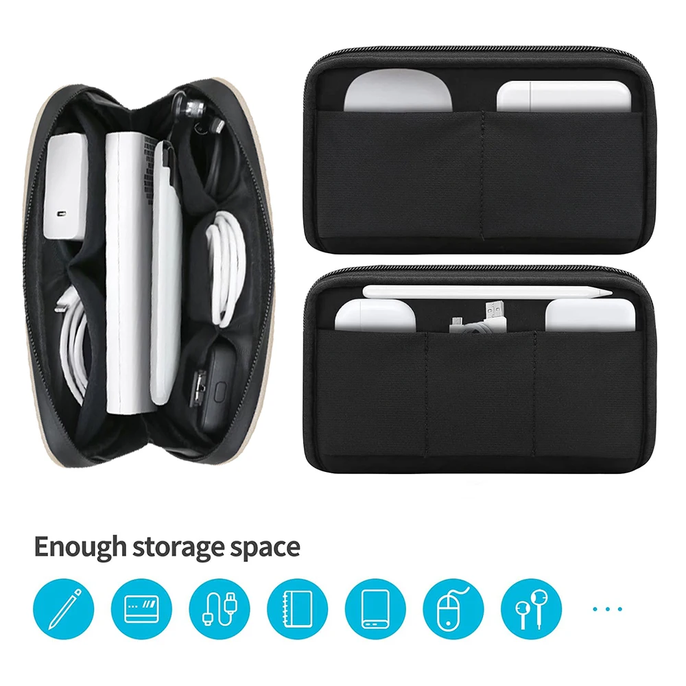 Borsa portaoggetti per cavi Organizzatore elettronico digitale impermeabile Borsa portaoggetti portatile per caricabatterie per linea dati USB Borsa per trucco da viaggio