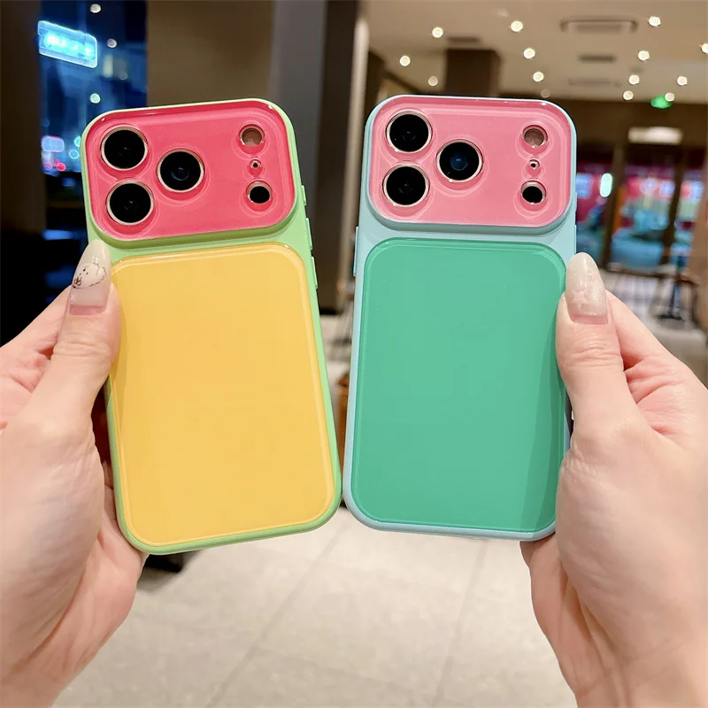 Luxury Color Collision Case for iPhone 17 16 15 14 Pro Max Acrylic Hard PC Camera Window Shockproof Phone Back Cover