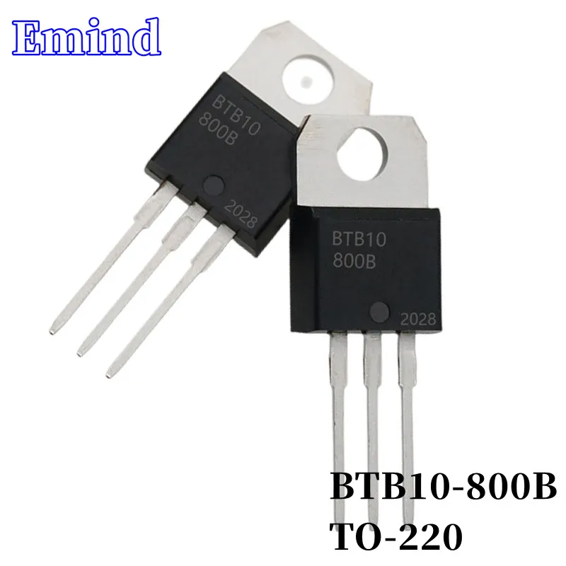 

10Pcs BTB10-800B BTB10 Thyristor TO-220 10A/800V DIP Triac Large Chip