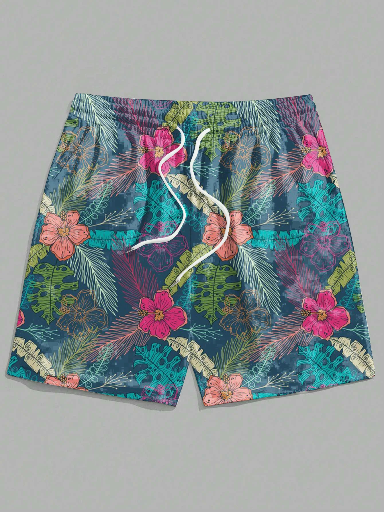 

Мужские гавайские плавки с 3D гавайским узором листьев, пляжные шорты, быстросохнущие спортивные шорты для отдыха на открытом воздухе, модные мужские шорты