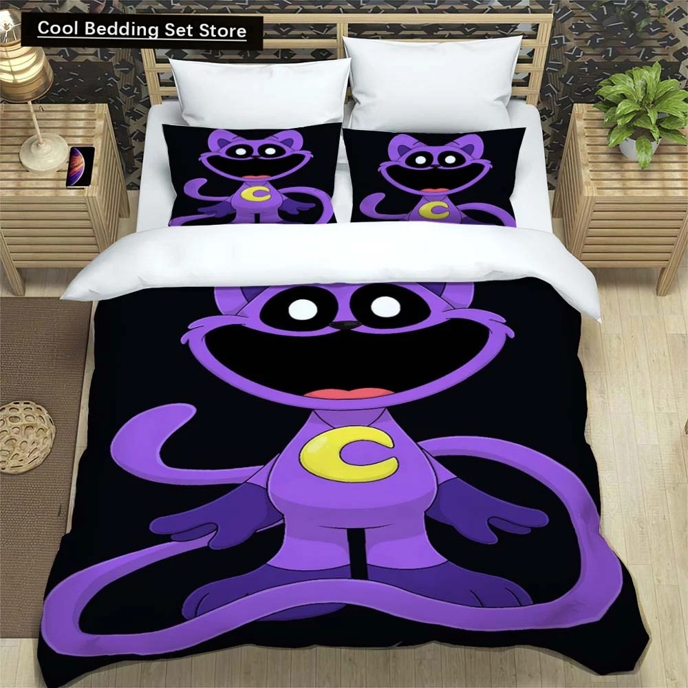 

3D Print Anime Smiling Animals CATNAP DOGDAY Bedding Set Brand New Cool Anime Quilt Cover Pillowcase Cute Cartoon Children Gift