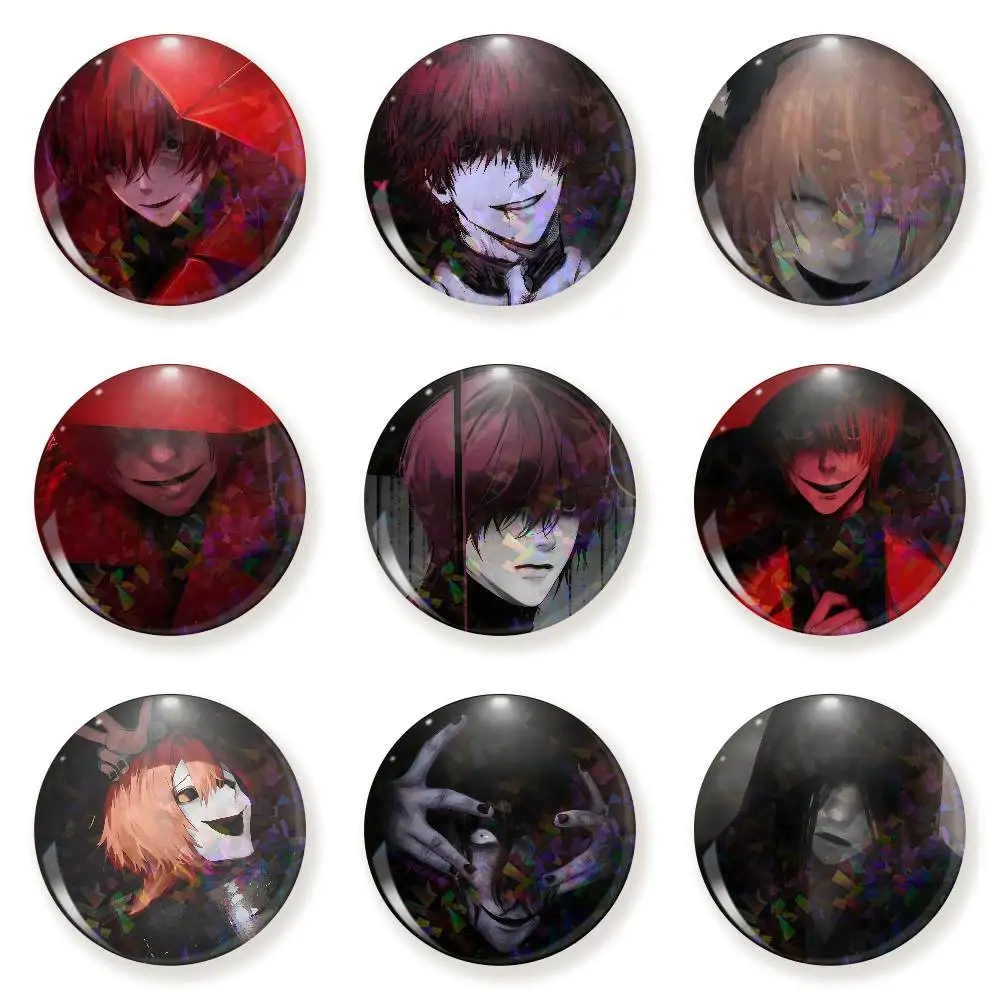 Homicipher Mr Crawling Badge On Backpack Accessories Manga Icons Pins Round Cartoon Brooches For Clothes Bag Decor Gifts