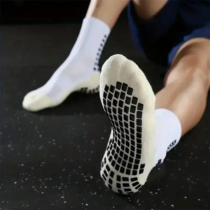 1 Pairs Anti-slip Football Socks Men Women Sports Socks Thickened Breathable Comfortable Football Basketball Running Grip Socks