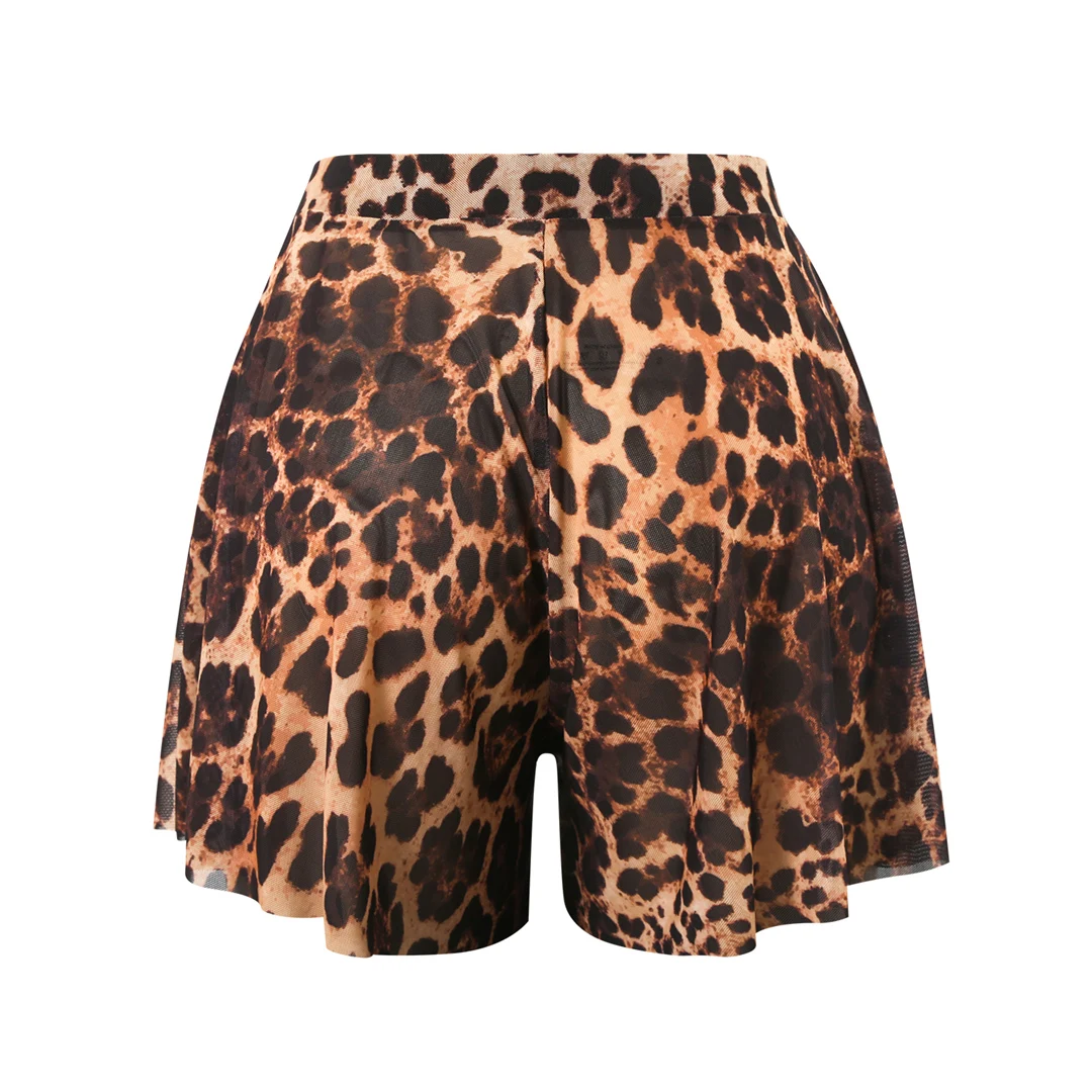 S - XXL Neuer, sexy Badeanzug mit Shorts, Leopardenmuster, langärmelig, einteilig, Damen-Badebekleidung, gepolstert, Badeanzug, Badebekleidung, Modell V7348. – Detail 7