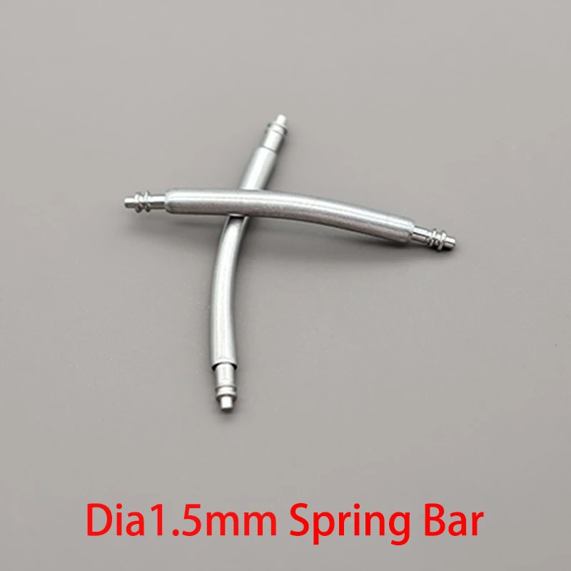 10PCS Curved Spring Bar Dia 1.5mm 1.8mm Watch Strap Link Pins Fit Width 16mm-24mm 316L Stainless Steel Curved Watch Strap Links
