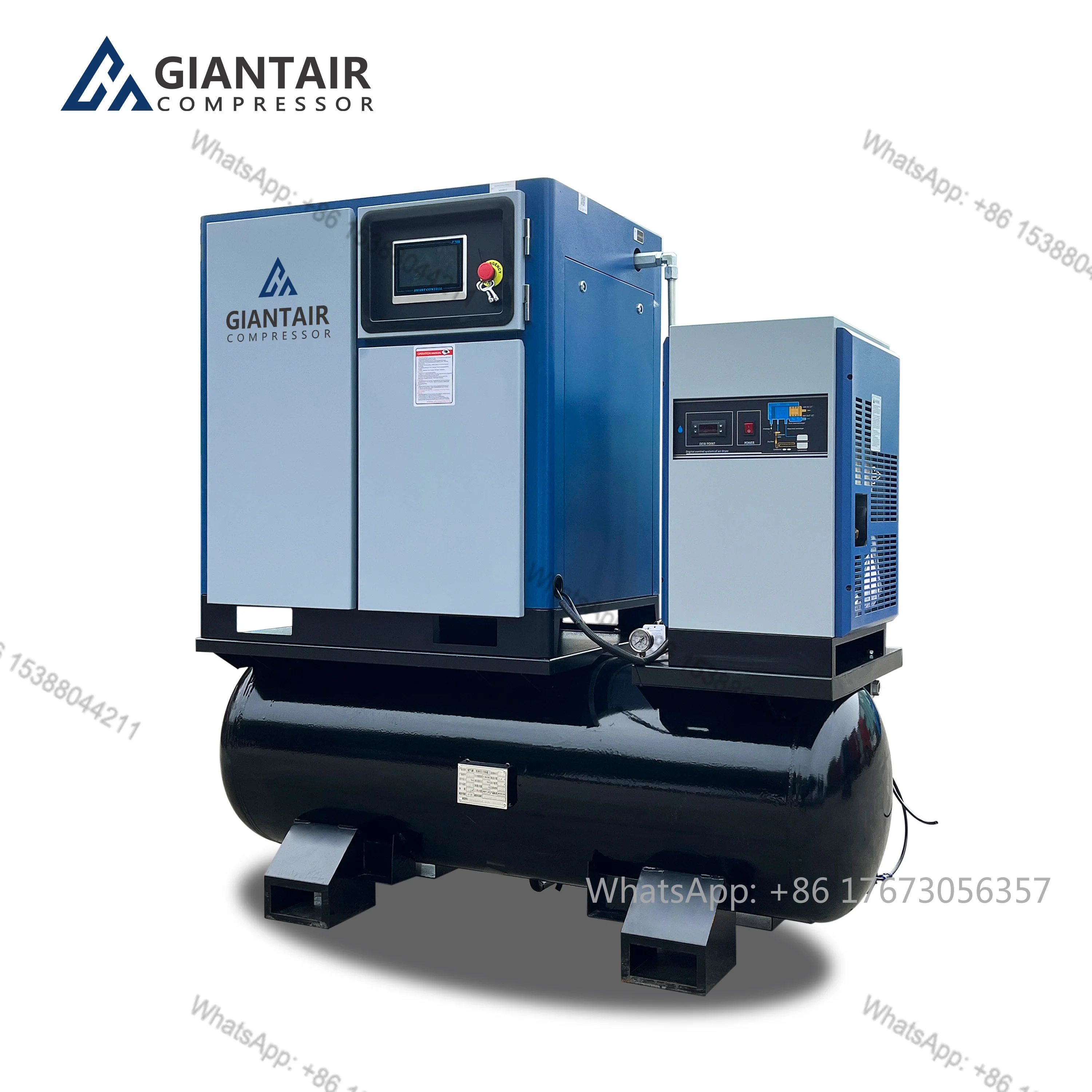 

Hot Sale 15KW 20HP Direct Drive Screw Compressor 500L Tank Dryer Manufacturing Plants New Condition 8-10 Bar Working Pressure